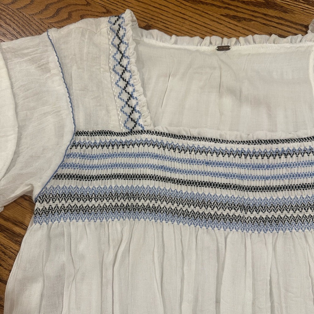 Free People Wandering Skies Cropped Bubble Blouse - Picture 5 of 7